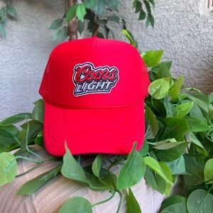 Coors Light Red Trucker Hat, beer hat, vintage trucker hat